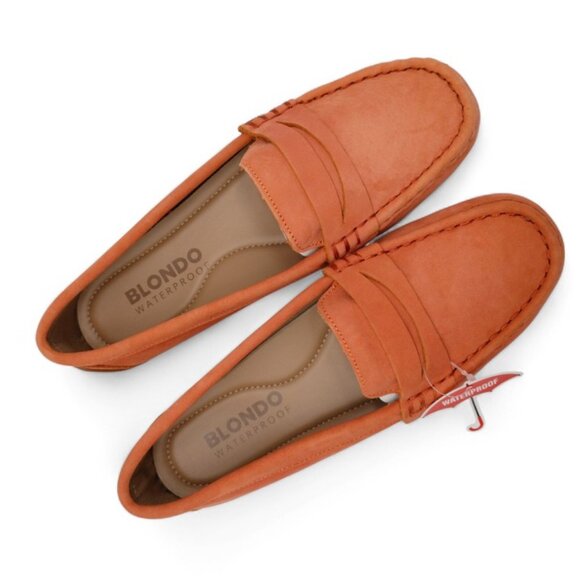 Blondo Shellby Women's Size 7.5 M Orange Suede Nubuck Waterproof Driver Loafer - Picture 6 of 13